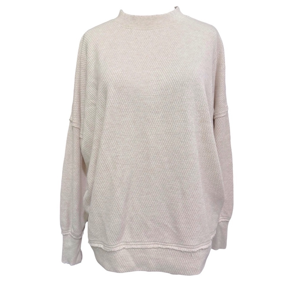 Aerie Waffle Crew Neck Oversized Sweatshirt Sweater Size XSMALL